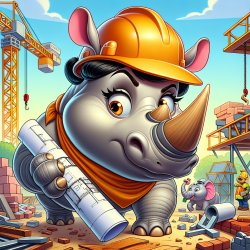 construction manager rhino lady Meme Template