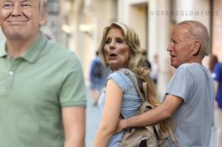 Trump turns Jill Biden's head Meme Template