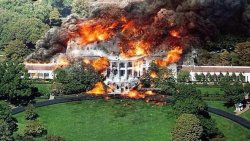 White House on fire Meme Template