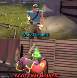 Lazy Purple: Demokinght Chasing Scout Meme Template