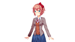 Sayori bashful Meme Template