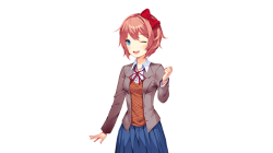 Sayori winking Meme Template