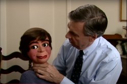 Mr. Rodgers strangles puppet Meme Template