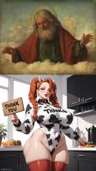 God's Thank You Cow Jessica Rabbit Meme Template