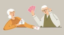 Old Couple Playing Cards Cartoon Meme Template