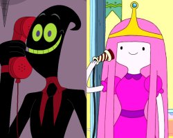 Nergal call his wife Princess Bubblegum on the telephone Meme Template