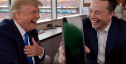 Laughing Elon And Trump Meme Template