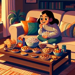 someone lounging on a couch with snacks Meme Template