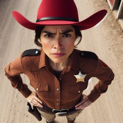 lookin down suspicious with red hat, lookin like sheriff tho its Meme Template