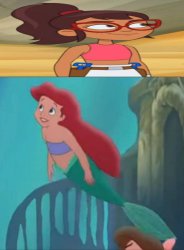 lucy likes kid ariel Meme Template