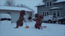 t-rex snow removal service Meme Template