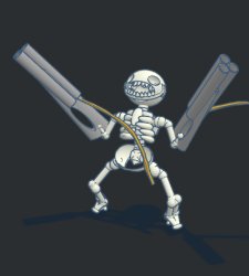 Claire skeleton with guns Meme Template