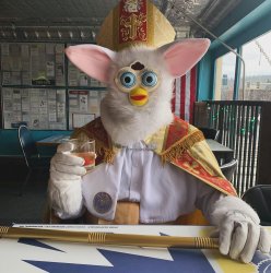 Furby pope Meme Template