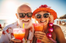 Happy old couple retired elderly vacation JPP Meme Template