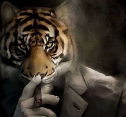 tiger smoking cigar Meme Template