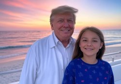 Donald Trump girl sunset island boat JPP Meme Template