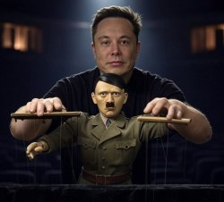 Elon Musk Puppeteer/Adolph Hitler Marionette Meme Template