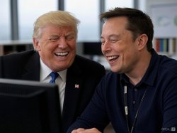 Trump and Elon laughing Meme Template