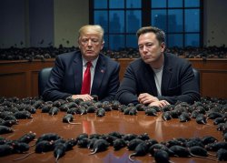 Donald Trump Elon Musk #Elonald rats at table Meme Template