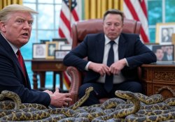 President Trump Musk snakes Oval office Meme Template