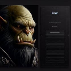 An orc looking intelligent with a black background and a quote s Meme Template