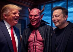 Trump Musk Satan #Elonald Evil DOGE Republican Meme Template