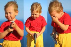 crying kid with gun Meme Template