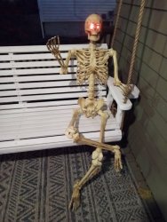 skeleton sitting on the bench Meme Template