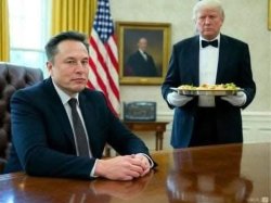 Trump serving musk Meme Template