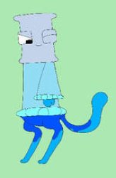 This is Blue cat with an I head Meme Template