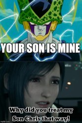 Perfect cell wants tifa's son Meme Template