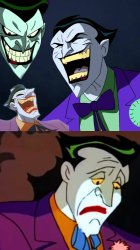 Laughing joker and sad Meme Template