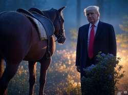 Trump and horse rump Meme Template