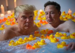 Trump Musk #elonald bath rubber duckies Bromance Meme Template