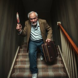 Old Man With A Suitcase And a Knife Meme Template