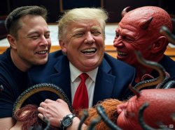 Donald Trump Elon Musk #elonald satan devil evil Meme Template