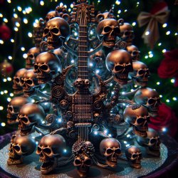 Skull guitar christmas tree Meme Template