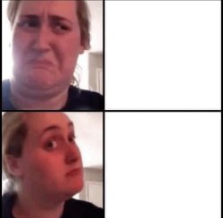 white woman reconsidering Meme Template