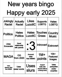 2025 Bingo Meme Template