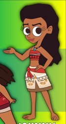 Moana in Johnny Test Style Meme Template