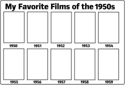 my favorite films of the 1950s Meme Template