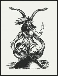 Abraxas in Baphomet pose Meme Template