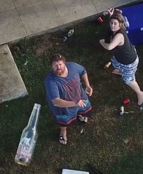 People throwing bottles at drone Meme Template