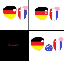 Franceball and germanyball having a kid Meme Template