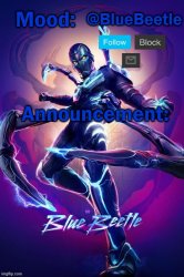 Blue Beetle announcement template Meme Template