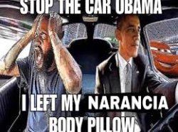 Stop the car obama I left my narancia body pillow Meme Template