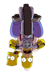 Homer And Bart Simpson, Motorcycle, Upside Down Meme Template