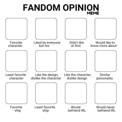 Fandom opinion Meme Template