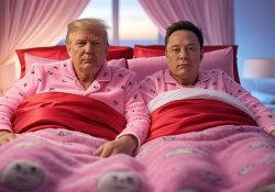 Donald Trump Elon Musk #elonald in bed together Meme Template