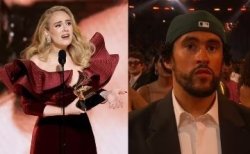 Adele and Bad Bunny Grammys Moment Meme Template